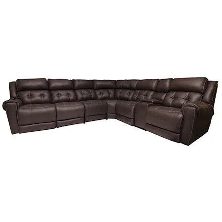 Casual L-Shaped Power Reclining Sectional